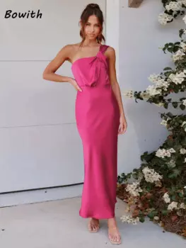 Женское платье с открытой спиной, на одно плечо