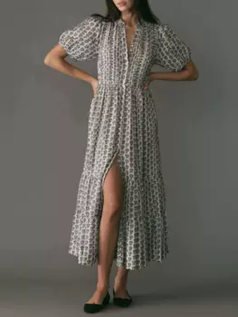 Женское платье с принтом во французском стиле