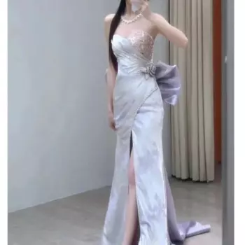 Женское платье с разрезом на груди Fishtail top