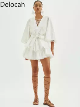 Женское платье с рукавом «летучая мышь» и принтом