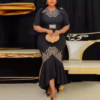 Женское платье с юбкой-годе, в африканском стиле