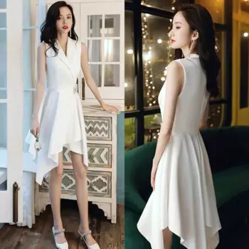 Женское платье с V-образным вырезом, без рукавов