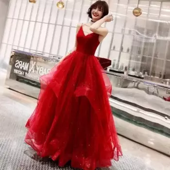 Женское платье с V-образным вырезом, без рукавов