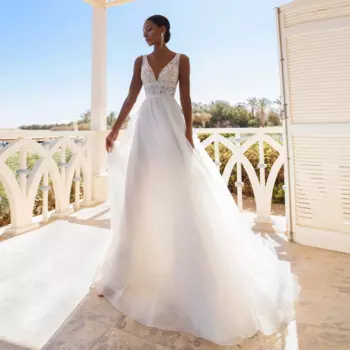 Женское платье с V-образным вырезом, без рукавов