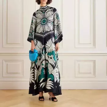 Женское платье с V-образным вырезом и рукавом 2024