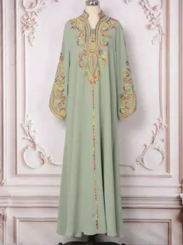 Женское платье с вышивкой, разные цвета