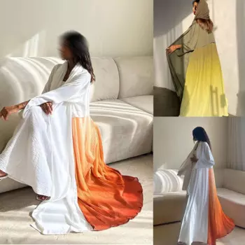 Женское платье в арабском стиле, длинное плиссированное платье-кимоно