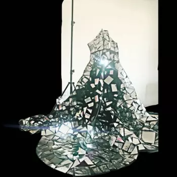 Женское праздничное платье GoGo, серебряный зеркальный плащ, танцевальный костюм, мужской костюм для бара, рейва, ночного клуба, зеркальный костюм, одежда для выступлений