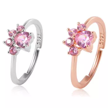 Женское регулируемое кольцо с фианитами и гальваническим покрытием