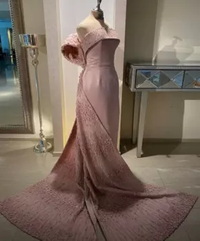 Женское розовое кружевное платье без бретелек, длинное платье с бантом сзади, вечернее платье