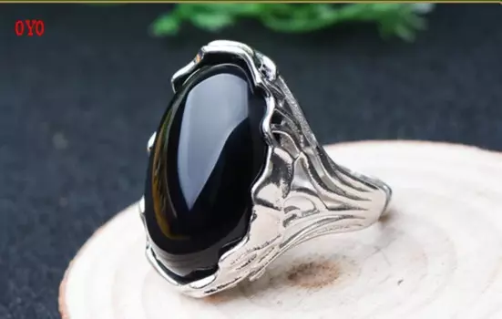 Женское серебряное кольцо, Нефритовое Кольцо большого размера 18 мм x 25 мм, кольцо с зеркальной поверхностью, Серебряное инкрустированное кольцо из нефрита