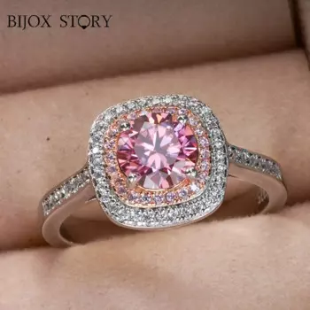 Женское серебряное кольцо с муассанитом, 1 карат