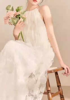 Женское Сетчатое платье без рукавов, элегантное модельное платье свободного покроя с цветочной вышивкой, праздничное платье