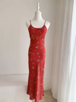 Женское шелковое платье с цветочным принтом