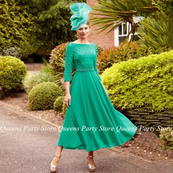 Женское шифоновое платье до щиколотки, с жемчугом