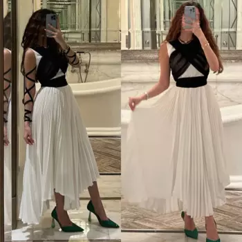 Женское шифоновое платье-миди с V-образным вырезом