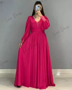 Женское шифоновое платье с V-образным вырезом