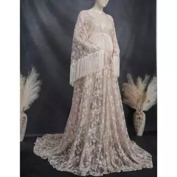 Женское свадебное платье с кисточками Don & Judy, Элегантное Длинное Платье с V-образным вырезом, кружевное богемное платье по индивидуальному заказу