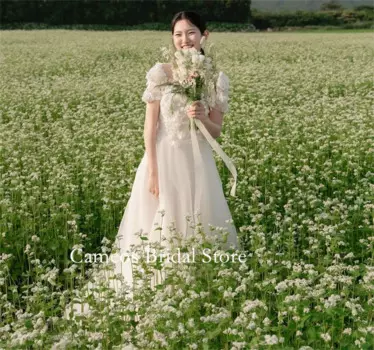 Женское свадебное платье с круглым вырезом и цветочным 3D принтом