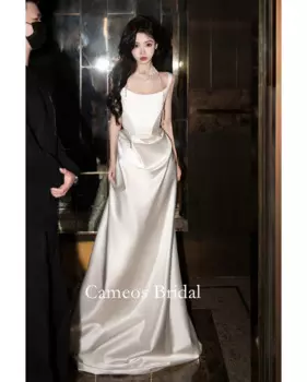 Женское свадебное платье с юбкой-годе, без рукавов