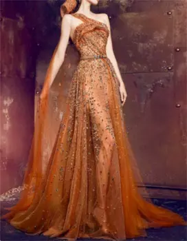 Женское свадебное платье с вышивкой и длинным рукавом