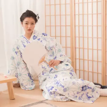 Женское традиционное японское кимоно, винтажное осенне-весеннее платье, торжественное платье юката для фотографии, карнавальный костюм, сценическая одежда