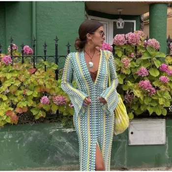 Женское трикотажное платье с крючком, длинное винтажное облегающее платье-трапеция в полоску с длинным рукавом, осень 2024