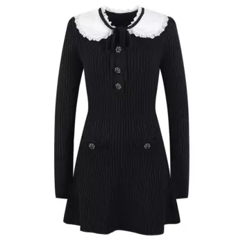 Женское трикотажное платье с юбкой-годе