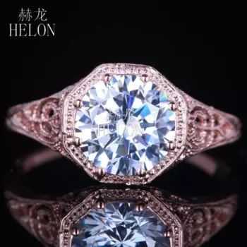 Женское Винтажное кольцо из розового золота, с фианитом, 7 мм