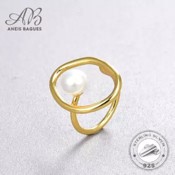 Женское Винтажное кольцо с пресноводным жемчугом, из серебра 925 пробы