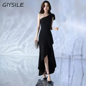 Женское вечернее платье, черное платье-Русалка