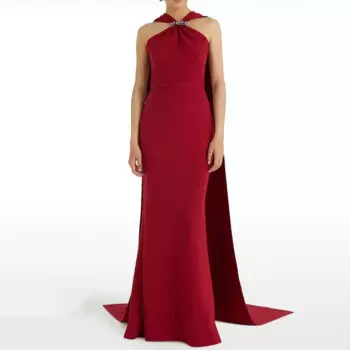 Женское вечернее платье до пола, без рукавов