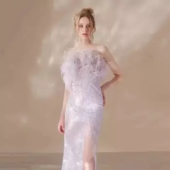 Женское вечернее платье-футляр с юбкой-годе