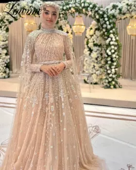 Женское вечернее платье-накидка с длинным рукавом