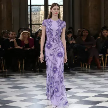 Женское вечернее платье-русалка, фиолетовое платье с бусинами, 2148