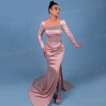 Женское вечернее платье-Русалка с длинным рукавом