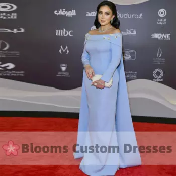 Женское вечернее платье-Русалка с открытыми плечами и бусинами