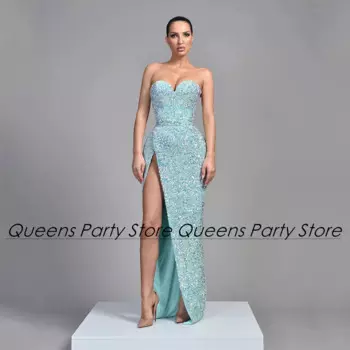 Женское вечернее платье с блестками в пол