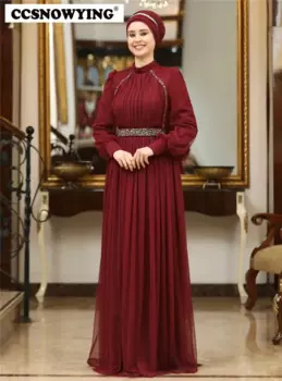 Женское вечернее платье с длинным рукавом, а-силуэт