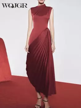 Женское вечернее платье с круглым вырезом, без рукавов