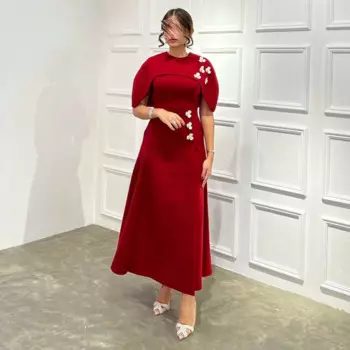 Женское вечернее платье с круглым вырезом, без рукавов