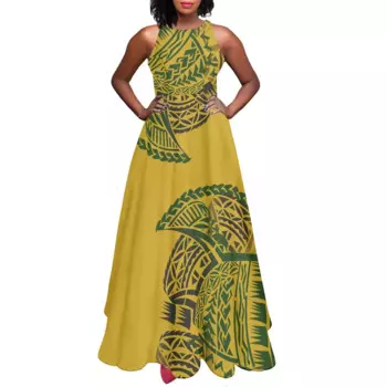 Женское вечернее платье с круглым вырезом, без рукавов