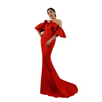 Женское вечернее платье с юбкой-годе, без бретелек