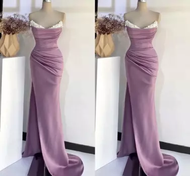 Женское вечернее платье с юбкой-годе, с жемчугом