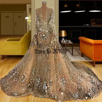 Женское вечернее платье с V-образным вырезом