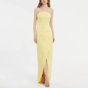 Женское вечернее платье в пол, без бретелек