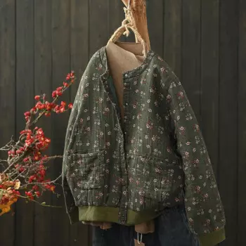 Женское винтажное Стеганое пальто в стиле «хиппи»