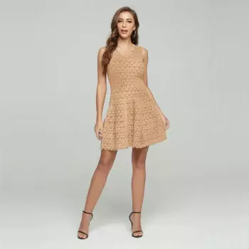 Женское жаккардовое платье в полоску, цвета хаки