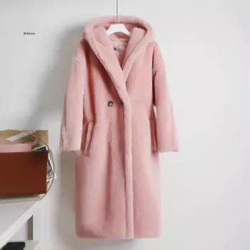 Женское зимнее пальто из овчины, женское меховое пальто, пальто из овчины, пальто из искусственного меха, теплая Женская куртка, пальто из искусственного меха