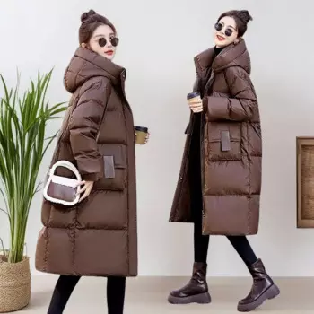 Женское зимнее пальто, женская пуховая хлопковая куртка с капюшоном, женская повседневная теплая верхняя одежда, куртки для женщин и девочек, черная одежда BVA1311